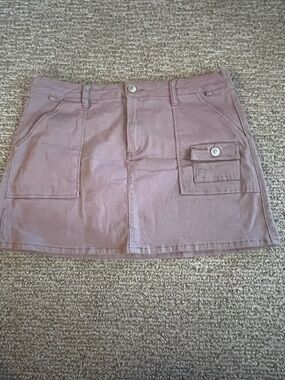 Hot Kiss Mauve Pink Utility Mini Skirt
